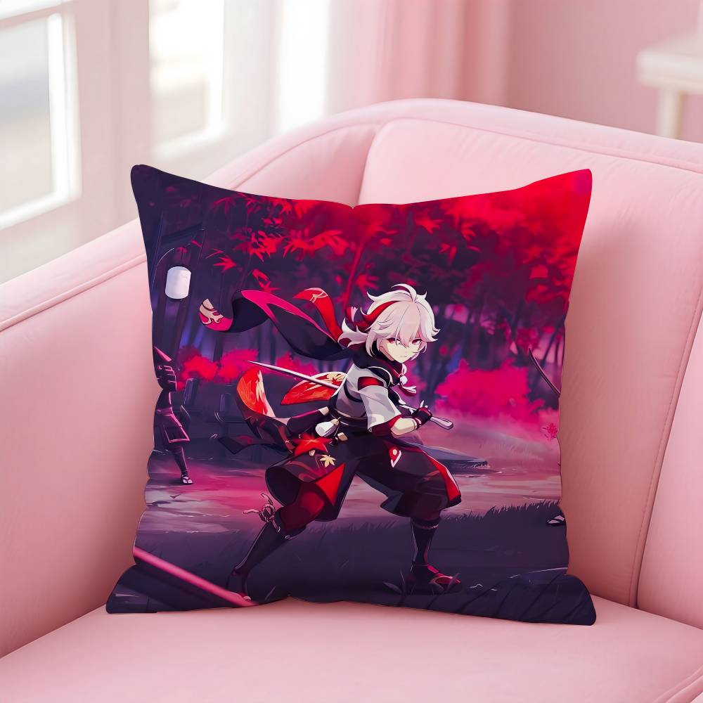 

Genshin Impact Каэдэхара Кадзуха Наволочка с принтом Наволочка для гостиной Диванная подушка Чехол и декор для спальни 12x12Inch