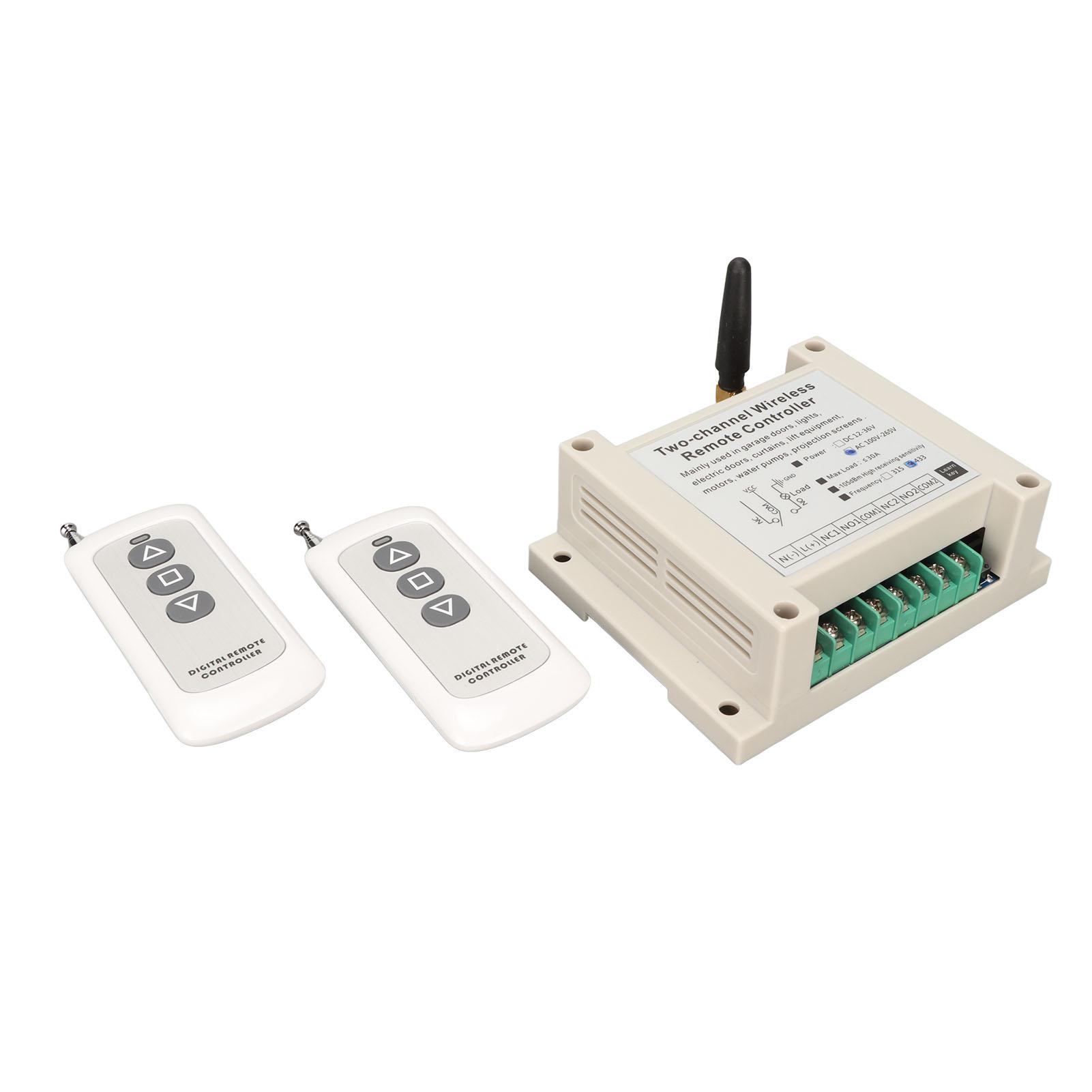 

2-канальный беспроводной пульт дистанционного управления, высокоточный релейный пульт дистанционного управления, 433 МГц, переменный ток 100‑265 В