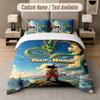 Dragon Ball 3Pcs Bedding Set, Personalized Custom Name Text, 1 Duvet Cover & 2 Pillowcases For Bedroom