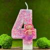 Creative Cake Number Birthday Candle Pink Mermaid Birthday Party Handmade Decoration