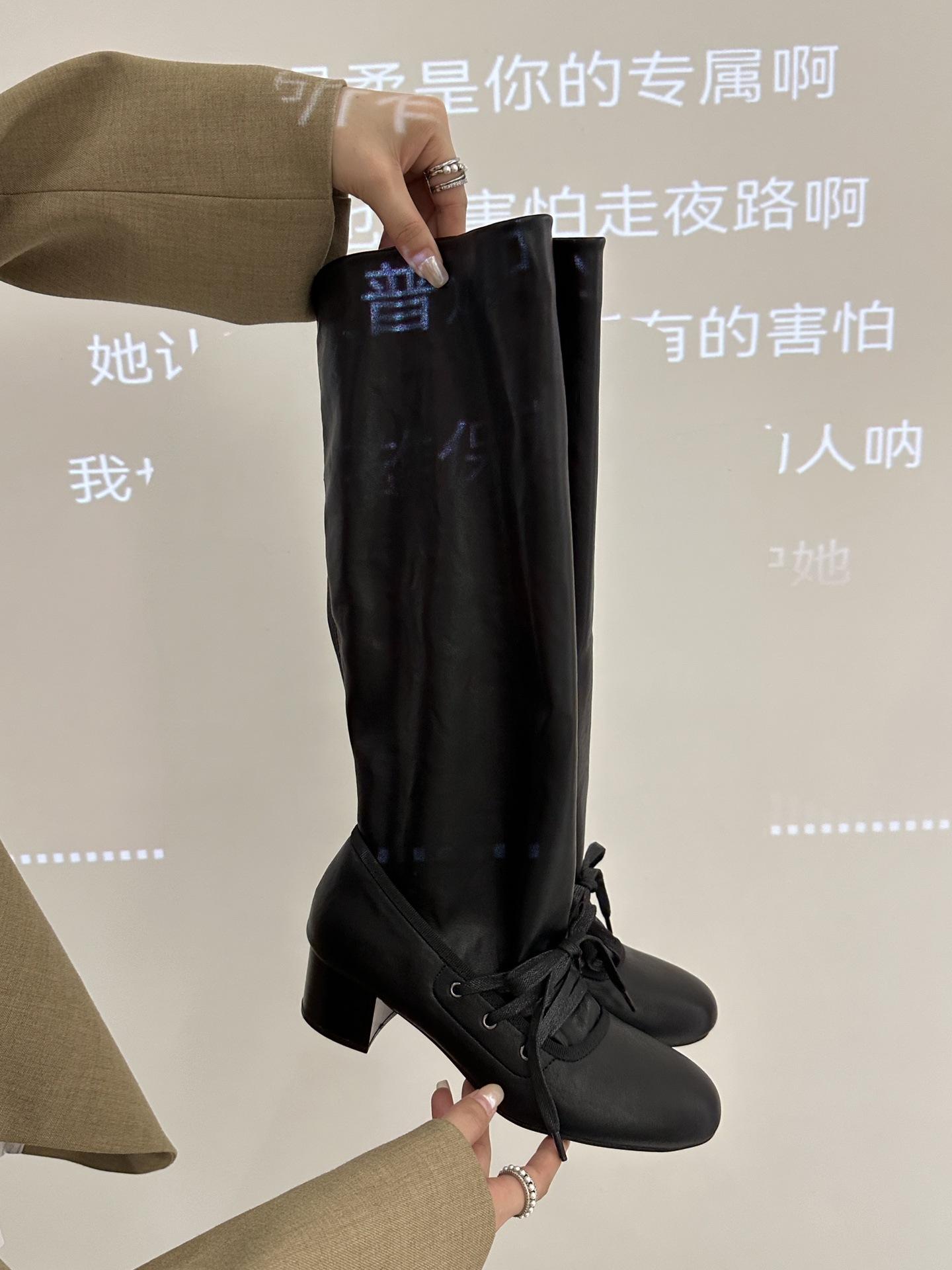 

Retro strap niche design pants boots thick heel thick-soled boots women s knee pointed high knight boots 35