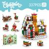 Ville Créative Village d'Hiver Père Noël Maison en Pain d'Épice Train de Noël Rennes Traîneau Ensembles Blocs de Construction Jouets pour Enfants Cadeau