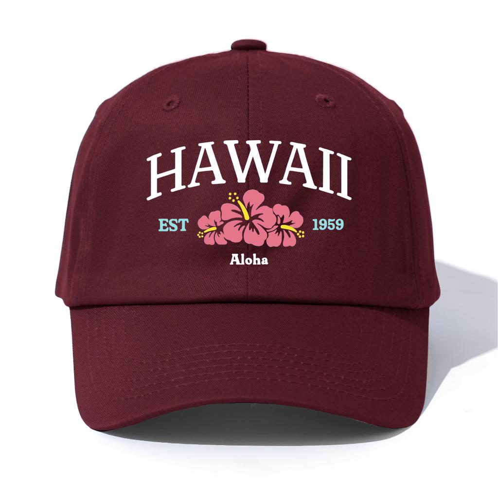 1pc HAWAII Print  Baseball Cap for Adults  Minimalist Retro Style Casual Soft Adjustable Dad Hat Perfect As Gift