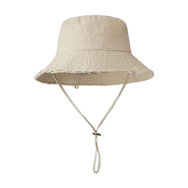 HyunA Fur-Edged Washed Cotton Fisherman Bucket Hat for Women - Trendy, Stylish Sun Hat for Shopping & Travel