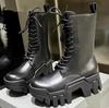 Fashion Couple Fashion Platform Boot Men Women's Punk Tooling Boots Men Dark Rock Locomotive Boots High Quality Rivet Boots Botas Hombre