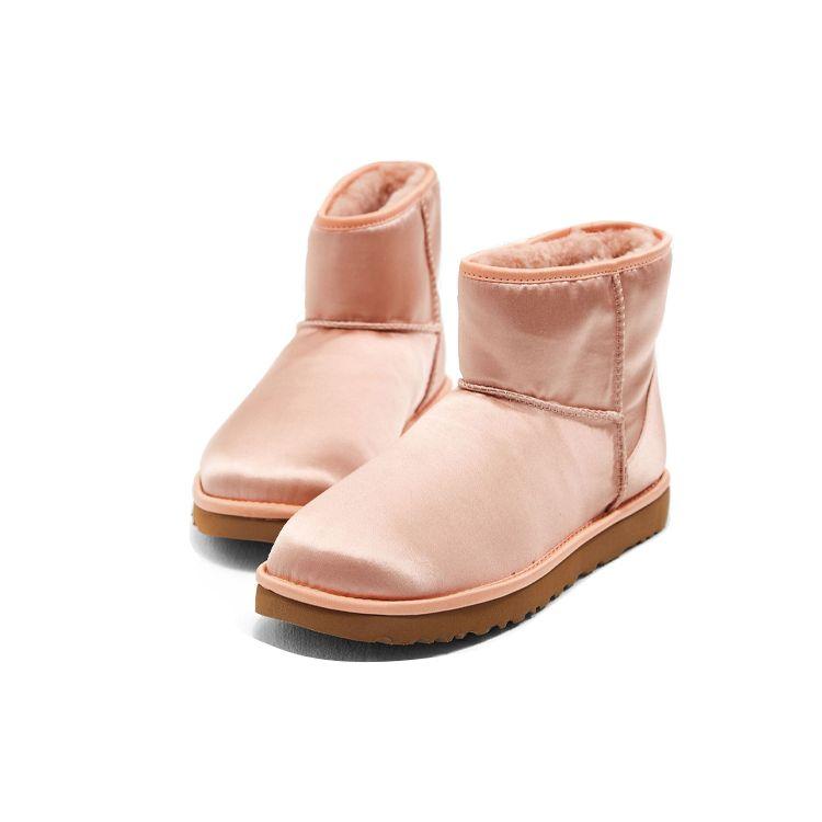 UGG Classic Mini Satin Warm Classic Fashion Plush Short Snow Boots Women boots Pink 1094985-SNTN