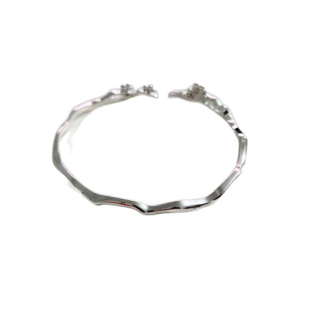 Adjustable Plum Blossom Women's Mori Ethnic Open Bangle Bracelet