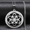 Collana Mandala Fiore della Vita in Acciaio Inossidabile per Donne Uomini Geometria Sacra Seme della Vita Talismano Collana Gioielli joyas