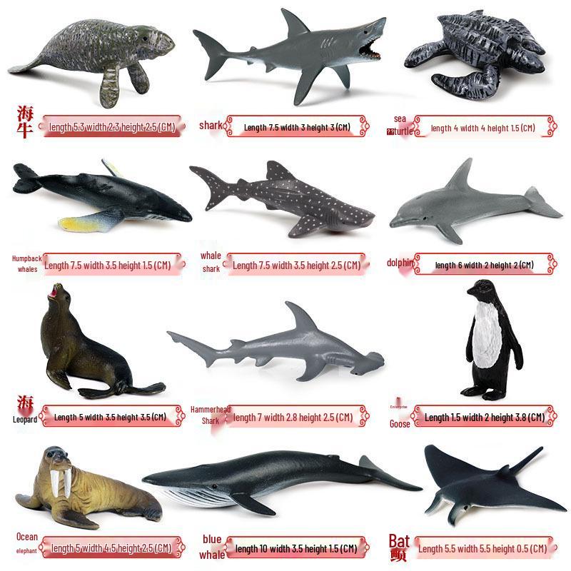 Ocean Crab Simulation Toy Set: Includes Hermit, Swimming, and Three-Spot Plastic Models