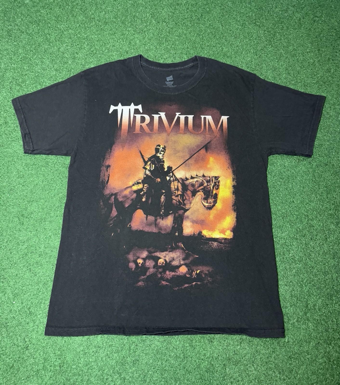 Trivium The Crusade Death Rider Medium Y2K Metal Band T Shirt 19x27 Unisex T-Shirt M