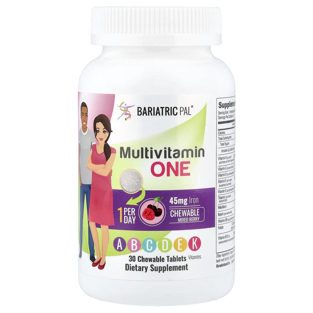 BariatricPal, One Multivitamin, Mixed Berry, 30 Chewable Tablets