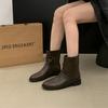 Thick Heel Retro British Suede Martin Boots Women's Shoes 2025 New Thin French Small Short Boots Spring and Autumn Single Boots