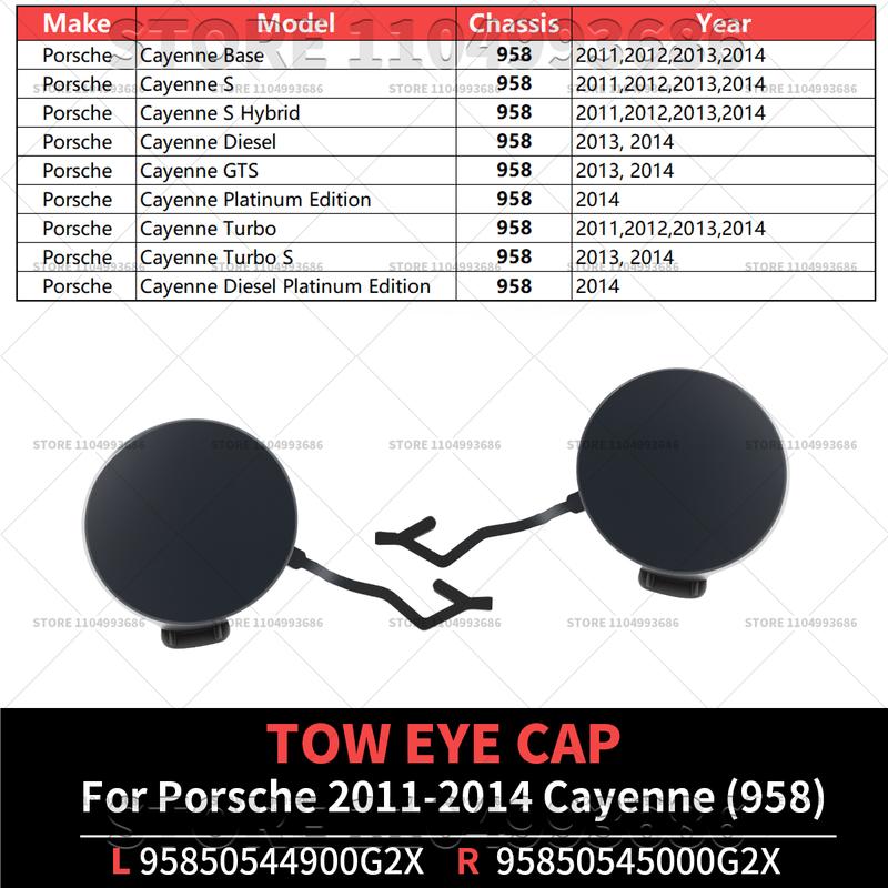 2011 2012 2013 2014 Porsche Cayenne İçin (958) Arka Tampon Çekme Gözü Kapağı OEM 95850544900G2X 95850545000G2X 95850544900 95850545000