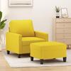 VidaXL Armchair with Footrest Light Yellow 60 Cm Fabric, Sofa, Armchair, TV Armchair, Single Sofa, Seat, Recliner Sofa, 3201034
