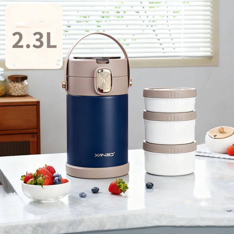 Portable Stainless Steel Insulated Lunch Box with Compartments