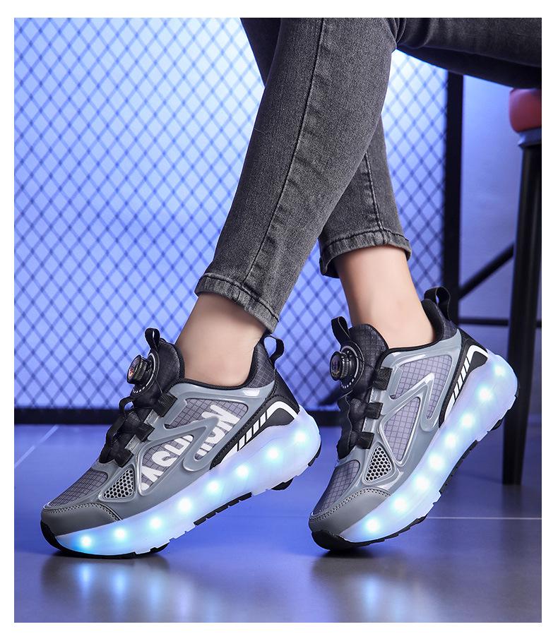 Binle Bird Luminous 4-Wheel Kids' Running Shoes: Removable, Summer-Friendly for Boys & Girls