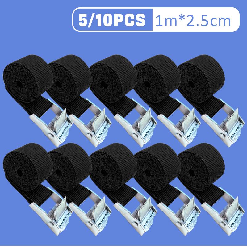 5/10 pcs 1M Buckle Tie-Down Belt Cargo Straps For Car Motorcycle Bike With Metal Buckle Tow Rope Strong Ratchet Belt for Luggage