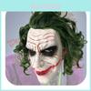 Dark Knight Batman Joker Latexmask Peruk Halloween Skräck Rekvisita