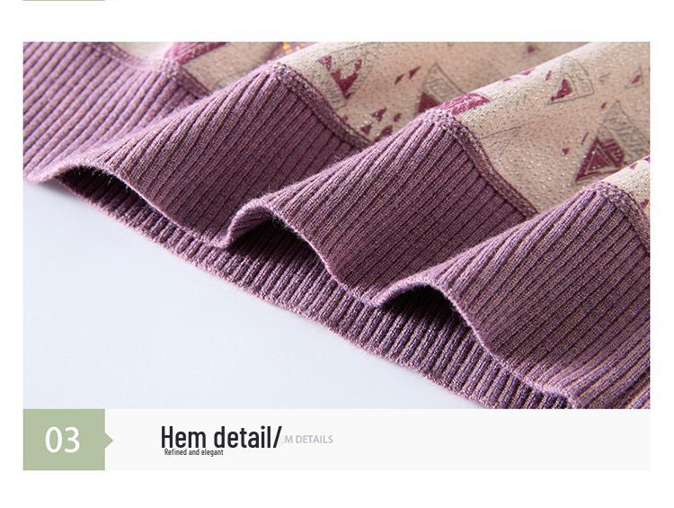 Spring 2026 Long-Sleeve Knit Top for Middle-Aged & Elderly Women