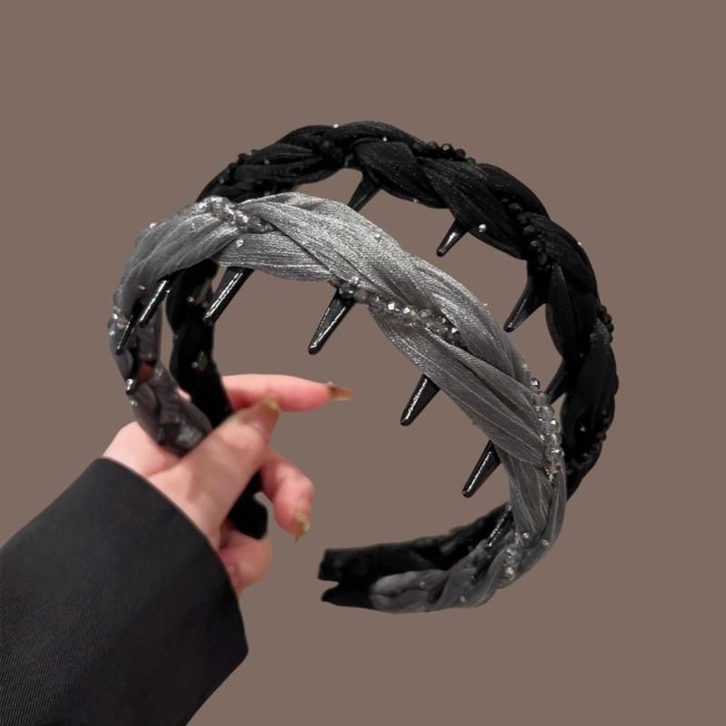 Rhinestoned Hairband For Women Toothcomb Design High Cranium Headdress Comfortable Hair Accessories Gift