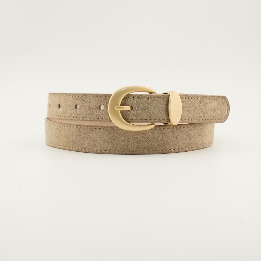 Retro Frosted Women's Faux Suede Belt, Versatile Jeans Accessory