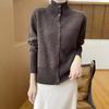 Wool Autumn Winter Versatile Lapel Knit Cardigan - Pure Wool Loose Sweater Design