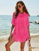 2025 New Style Women's Drawstring Bikini Cover-up Beach Dress Shirt
