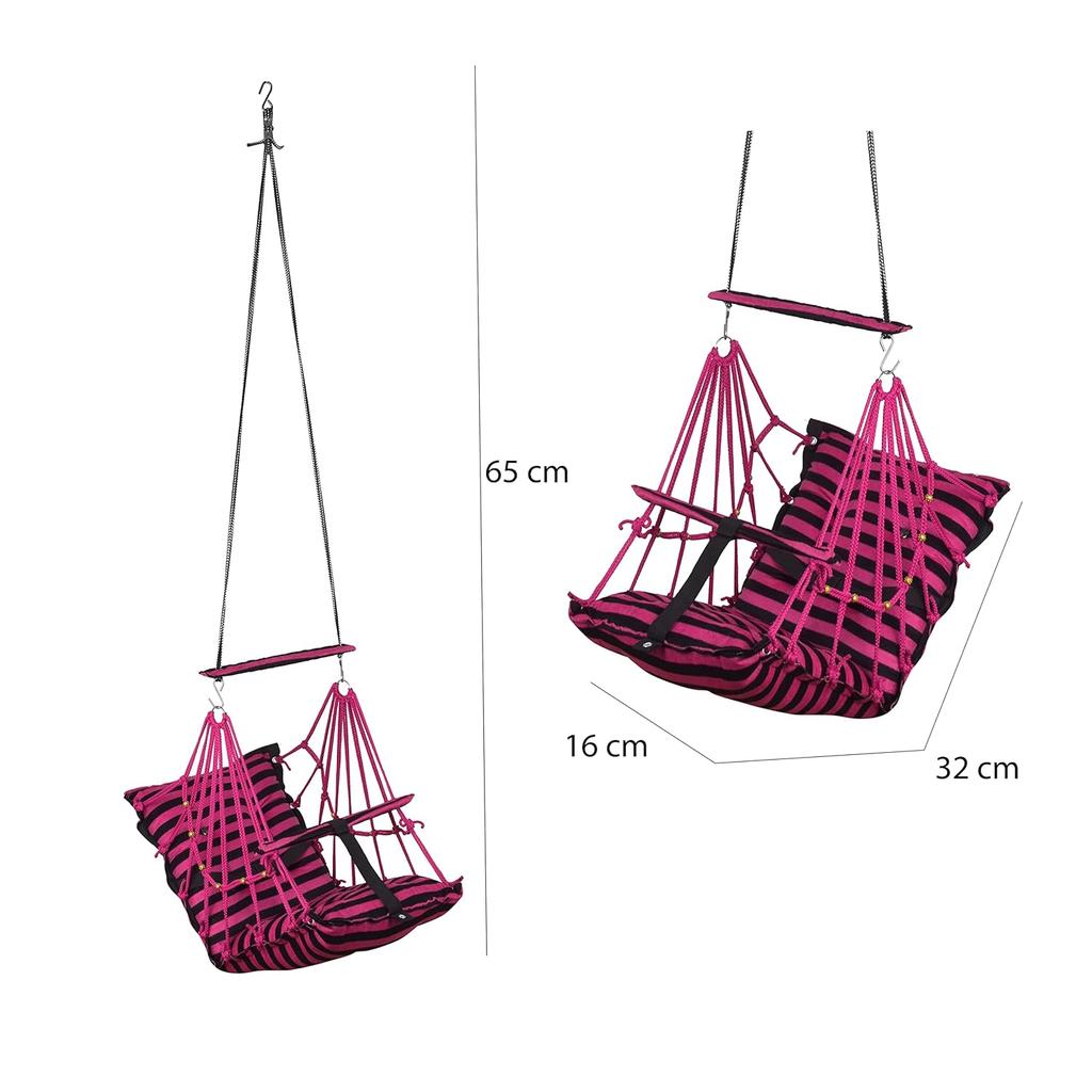 Bavlněná dětská houpačka pro děti Skládací a pratelná 1 až 5 let Dárek pro novorozeně Měkká houpačka s bezpečnostním pásem Snadno přenosná Bezpečnostní zámek