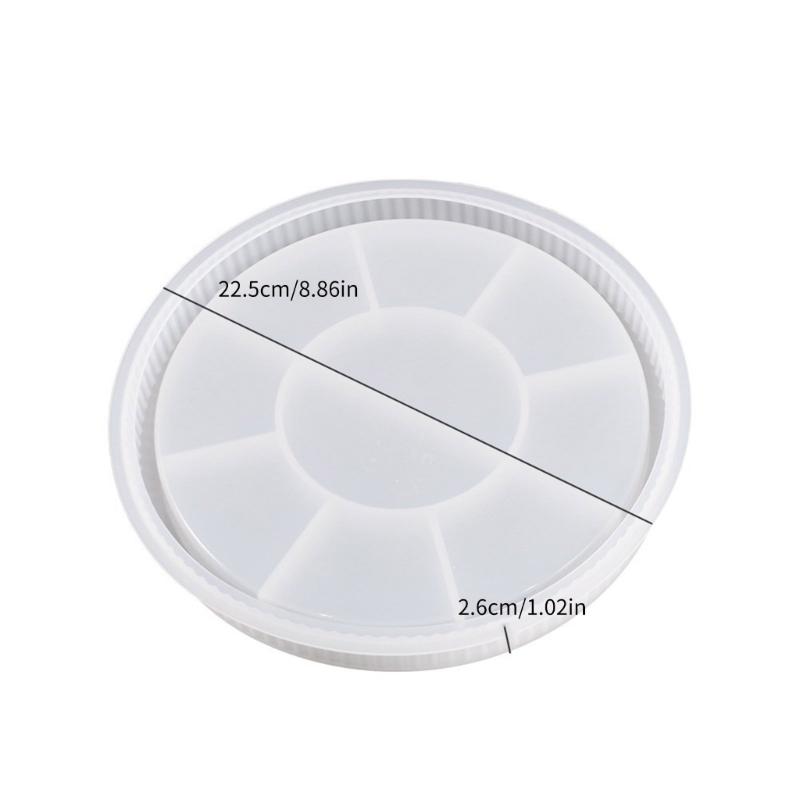 Heat Resistant Epoxy Mold Silicone Tray Molds Striped Round Tray Shape Silicone DIY Dish Mold Suitable for Cement Tray