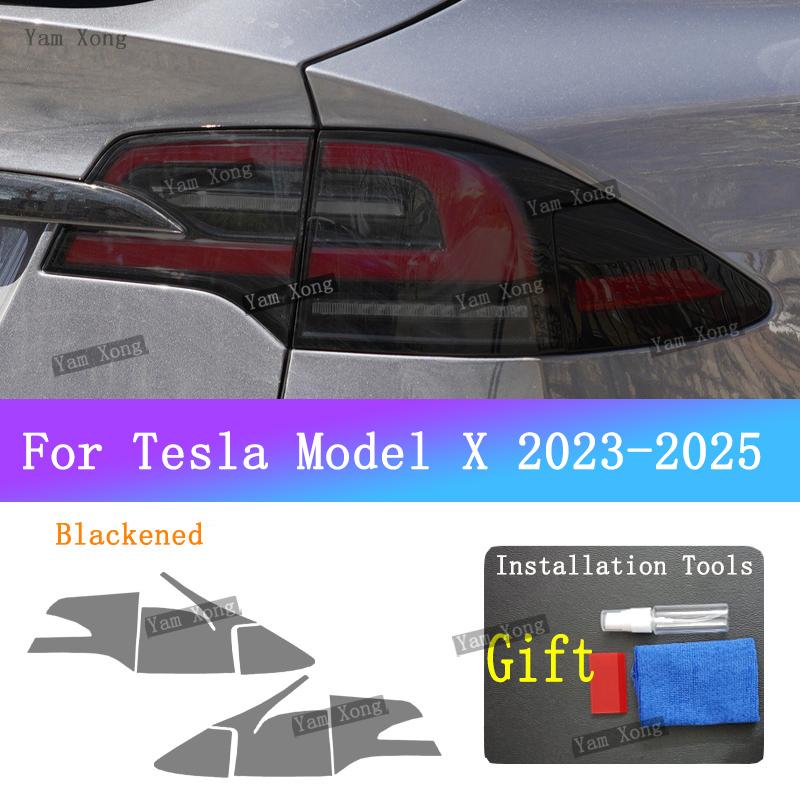 For Tesla Model X Auto Front Light Golden Armored Tail Black Wrap Cover Film Headlight Taillight Transparent Protective  Films