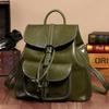 Women's Fashion Trend Leather Backpack Leisure Travel Oil Wax Soft Leather Small Backpack