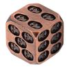7pcs Metal Dice Set Exquisite Square Inlaid Skull Pattern Dice Board Game Props for Holiday Party Antique Red Bronze