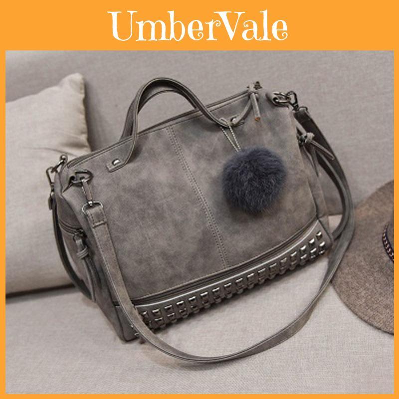 Chic And Spacious Casual Women Large Capacity Solid Rivet Shoulder Messenger Crossbody Bags