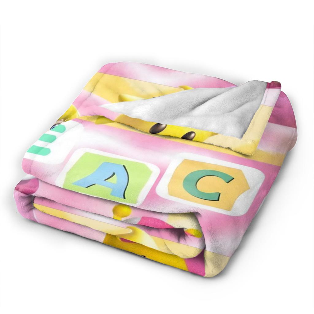 Princess Peach Star Fleece Throw Blanket Super Marioo Blanket for Home Office Super Warm Bed Rug