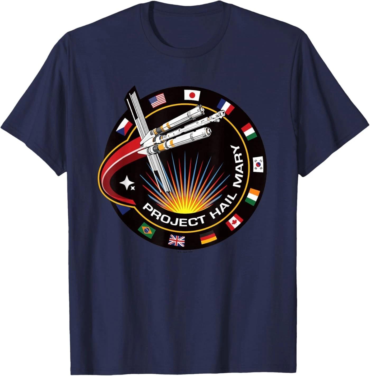 

Project Hail Mary Spaceship Mission Badge Poster 100% Cotton T-shirt Mens Tees Top XL
