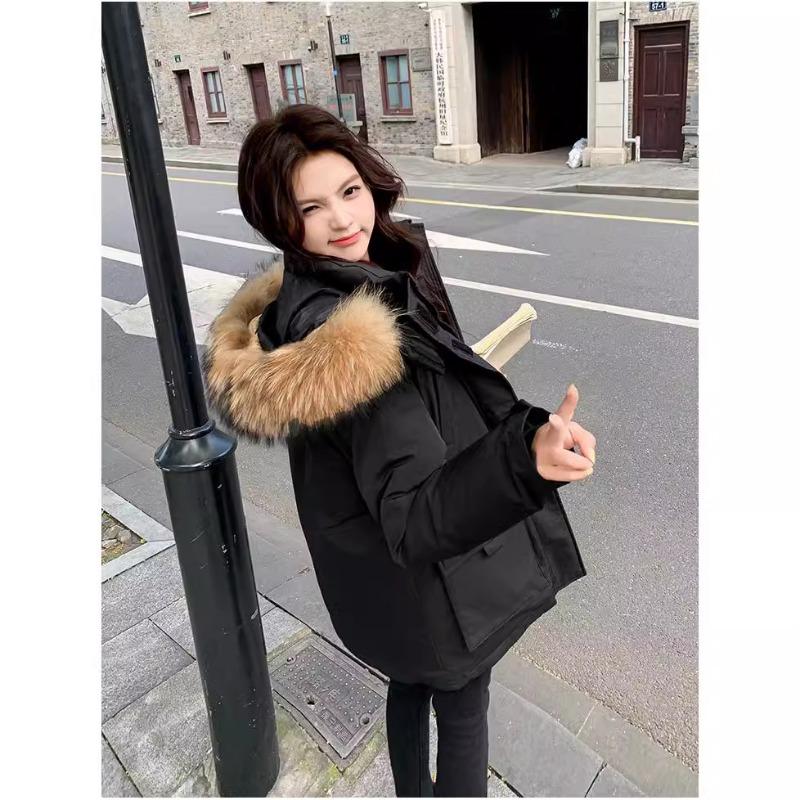 Tooling Large Fur Collar Down Cotton-padded Clothes Female Students Loose Thickened Cotton-padded Clothes Winter Pie Overcome Cotton-padded Jacket