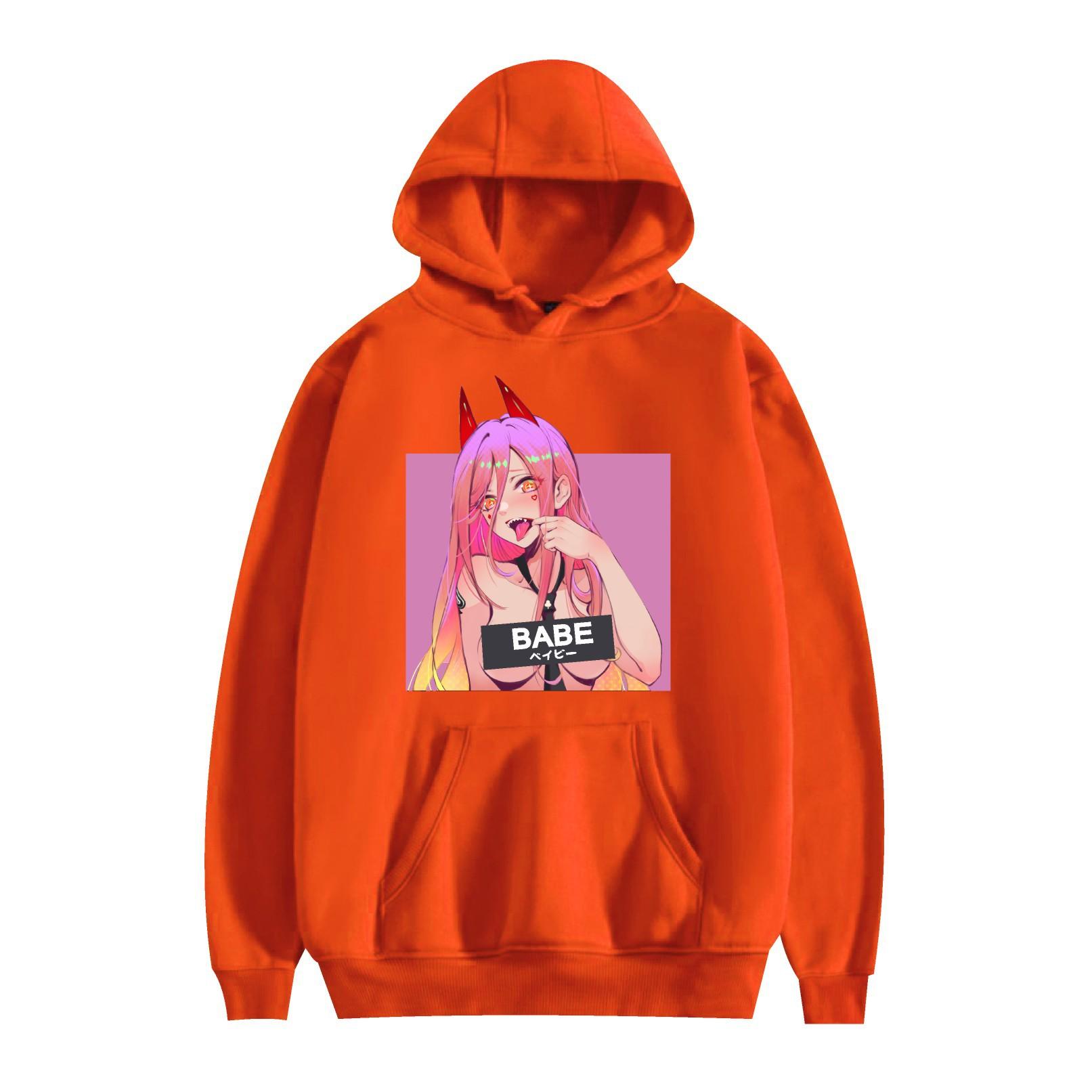 

Mens Hooded Chainsaw Man Anime Printed Streetwear Pullover Sweatshirt Fashion Hoodie Casual Hip Hop New Men Tracksuit Streetwear XXS помаранчевий