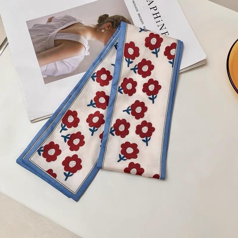 Silk Scarf Headband French Braided Hair Ribbon Versatile Ponytail Streamer Headgear Bag Decoration