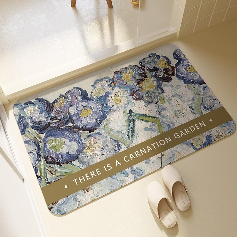 Bathroom Entrance Diatom Mud Floor Mat Semi-circular Anti-slip Quick-drying Foot Mat Bathroom Toilet Door Absorbent Household Carpet