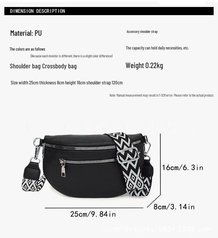 Women's Solid Color Crossbody Chest Bag with Wide Strap – Versatile, Casual Style for Phone and Daily Essentials
