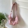Large Capacity Nylon Shoulder Bag Women Casual Crossbody Sling Bag Lightweight Everyday Tote with Wide Adjustable Strap Crescent Bag