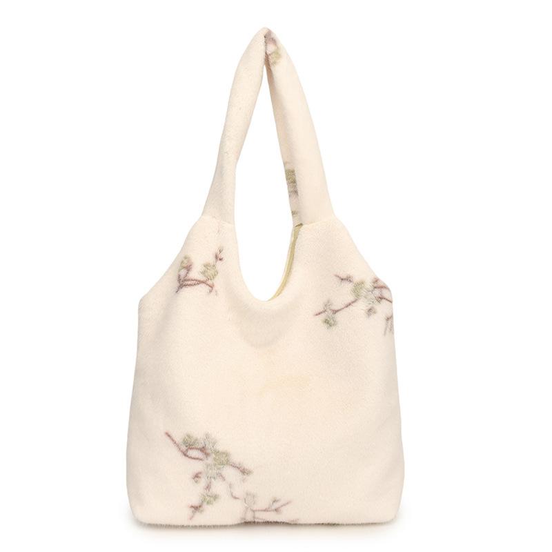 Korean Style Winter 2025 Plush Handbag - Versatile Single Shoulder, Large Capacity, Chinese Design