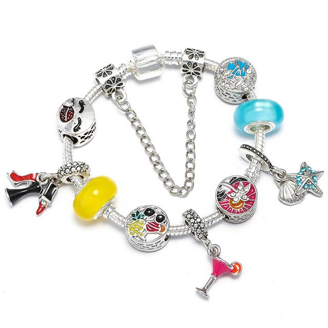 Perline Di Vetro Per Braccialetti Ciondolo Bandiera Portogallo Per Braccialetti - In Argento - Perline Charme Per Gioielli Fai Da Te - Idea Regalo Per Donne Charm Argento