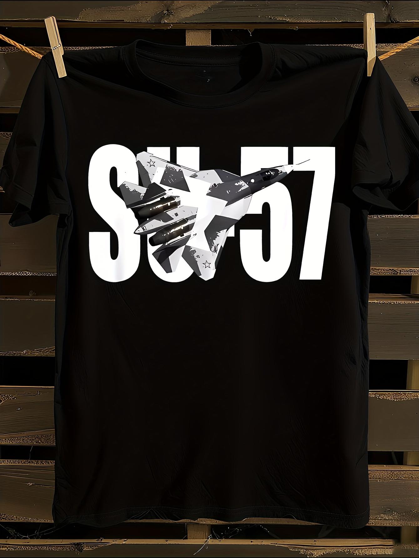 Russian SU-57 Stealth Fighter Jet T-shirt XL