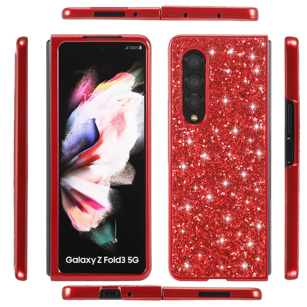 The new model is suitable for Samsung zfold7 mobile phone case electroplating glitter sticker zfold6 anti-drop folding screen protective case z3.