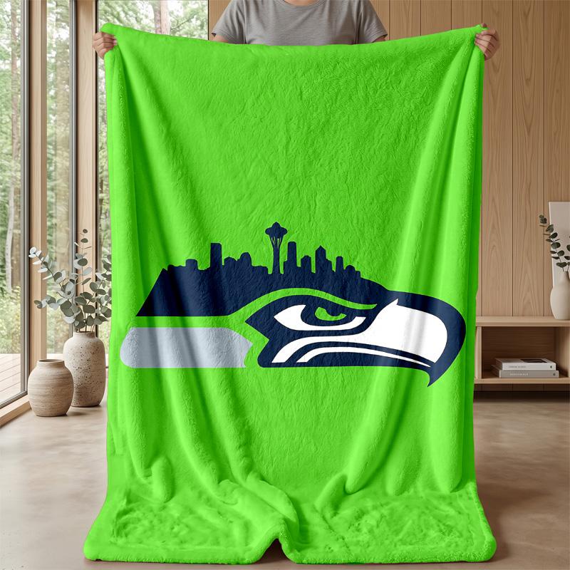 Seattle Seahawks Flannel Fleece Blanket Cozy Warm Throw Blanket For Couch Bed Travel All Season Use