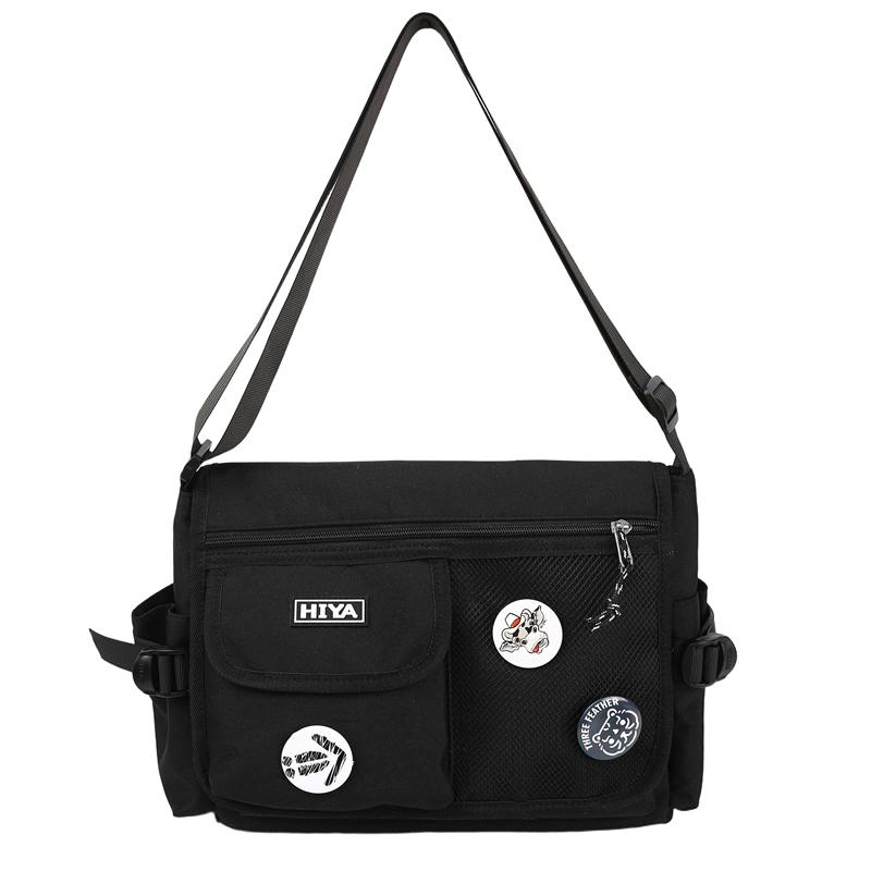 

Женская сумка кроссбоди с несколькими карманами, мужская сумка-мессенджер большой вместимости, студенческая наплечная сумка чёрный