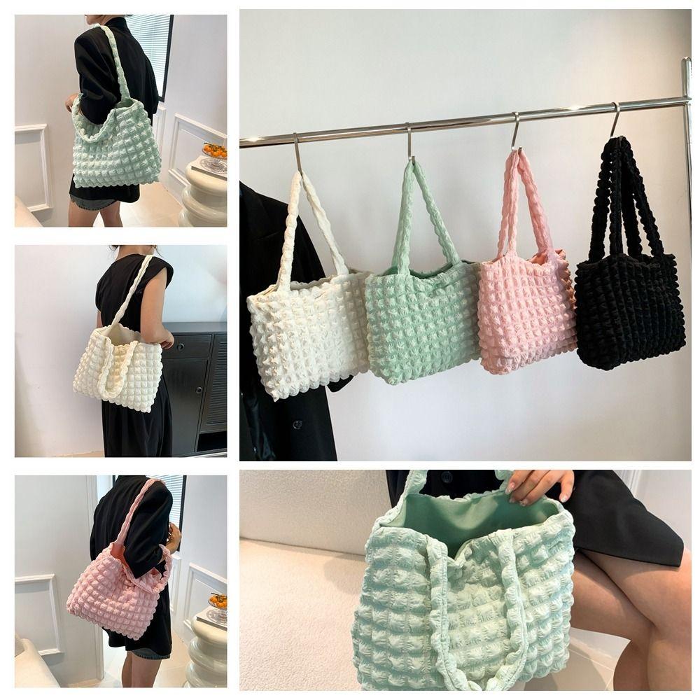 

Плиссированная пузырчатая сумка Сумка большой емкости Популярная большая сумка для покупок