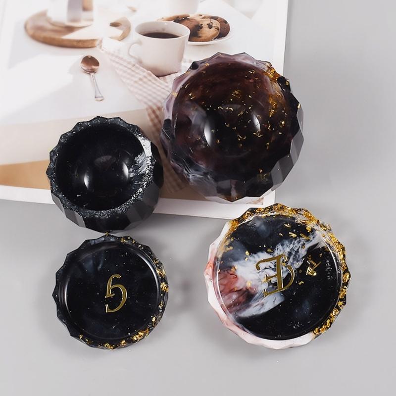 Round Gypsum Silicone Mold DIY Succulents Concrete Flower Pot Vase Plaster Cement Molds Clay Candle Holder Mould Decor