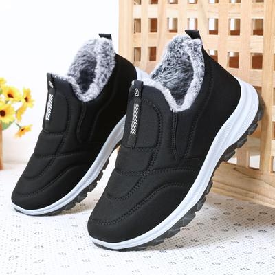 Bottes d'hiver en coton à enfiler pour hommes, doublées de velours, grande taille, bottes de neige chaudes d'extérieur pour couples.
